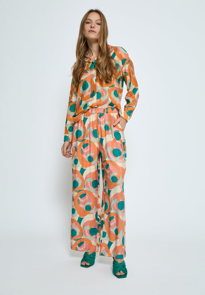 Desires DSIsolde Pants Pant 4073P Kelp Sand Print