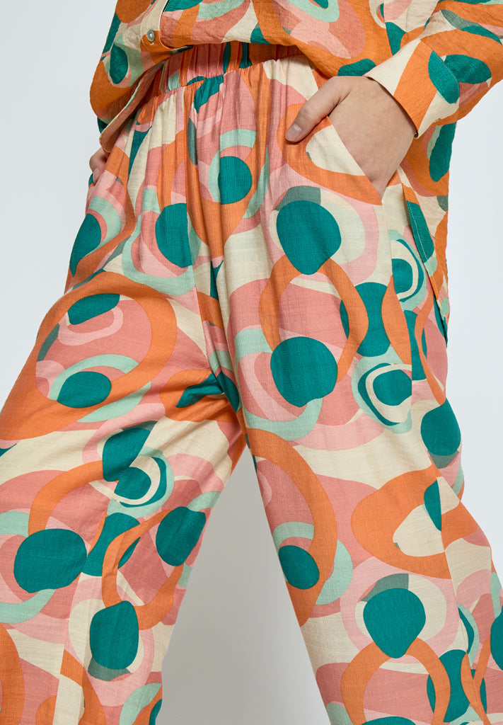 Desires DSIsolde Pants Pant 4073P Kelp Sand Print