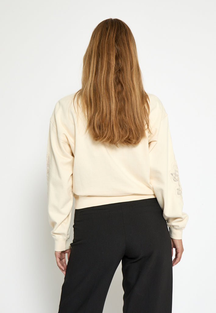 Desires DSJodie GOTS Embroidery Sweatshirt Sweatshirt 0065 Antique White