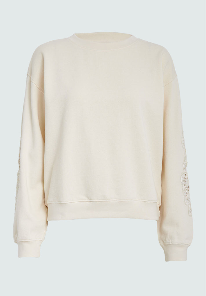 Desires DSJodie GOTS Embroidery Sweatshirt Sweatshirt 0065 Antique White