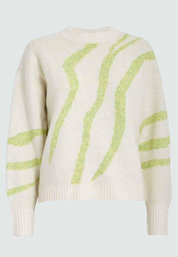 Desires DSJohanne GRS RWS Knit Pullover Pullover 3260P Dark Citron Print