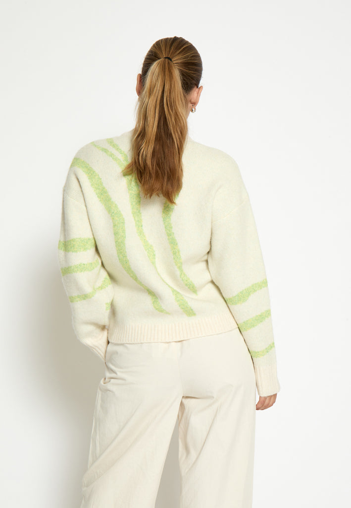 Desires DSJohanne GRS RWS Knit Pullover Pullover 3260P Dark Citron Print