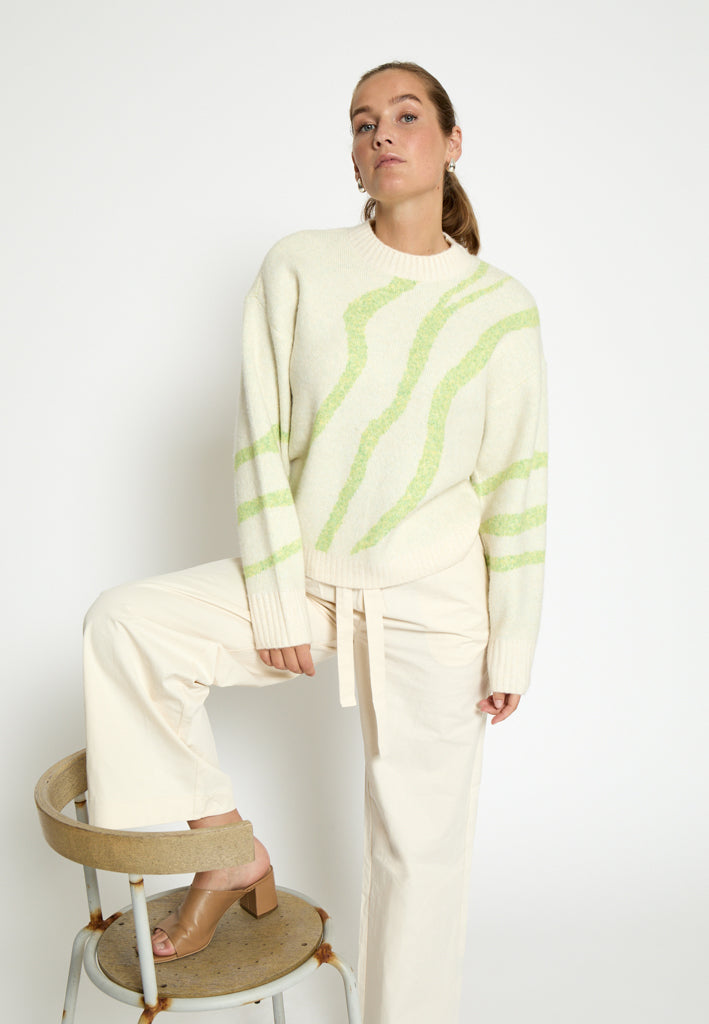 Desires DSJohanne GRS RWS Knit Pullover Pullover 3260P Dark Citron Print