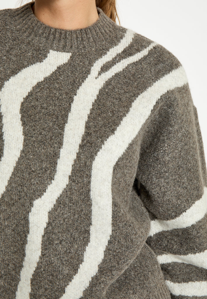 Desires DSJohanne GRS RWS Knit Pullover Pullover 364P Walnut Print