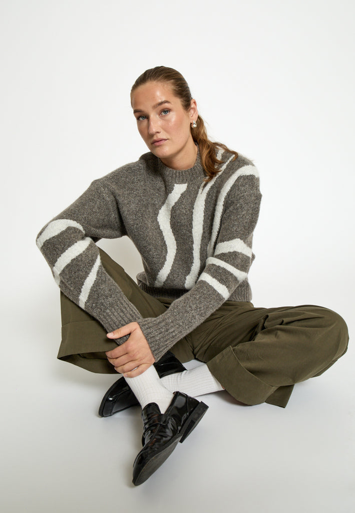 Desires DSJohanne GRS RWS Knit Pullover Pullover 364P Walnut Print