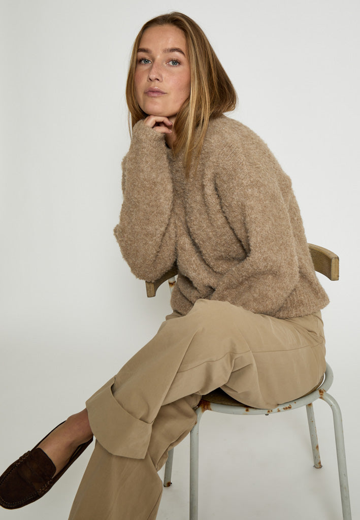 Desires DSKaia GRS Boucle Knit Pullover Pullover 364M Walnut Melange