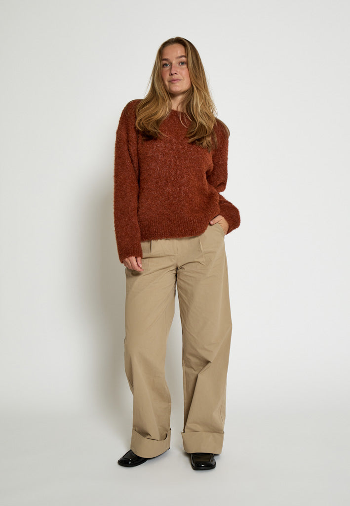 Desires DSKaia GRS Boucle Knit Pullover Pullover 5076M Apple Butter Melange