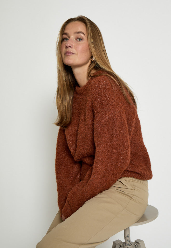 Desires DSKaia GRS Boucle Knit Pullover Pullover 5076M Apple Butter Melange