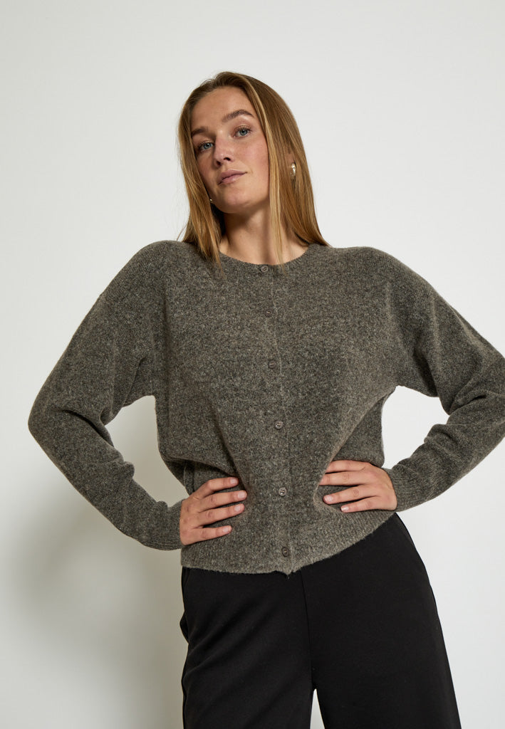 Desires DSKatja GRS RWS Knit Cardigan Cardigans 364M Walnut Melange