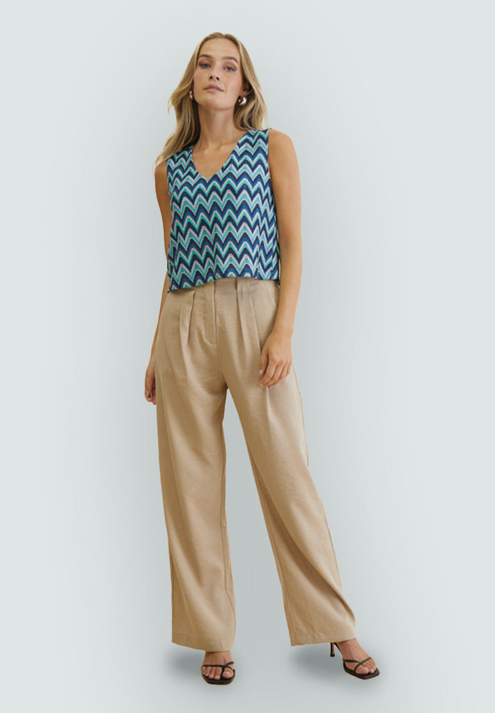 Desires DSLeslie Top Top 2209P Dazzling Blue Print