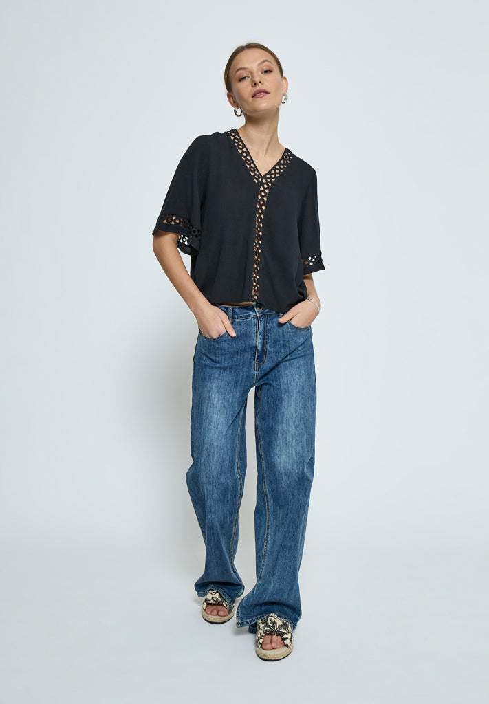 Desires DSLina Lace Blouse Blouse 9000 Black