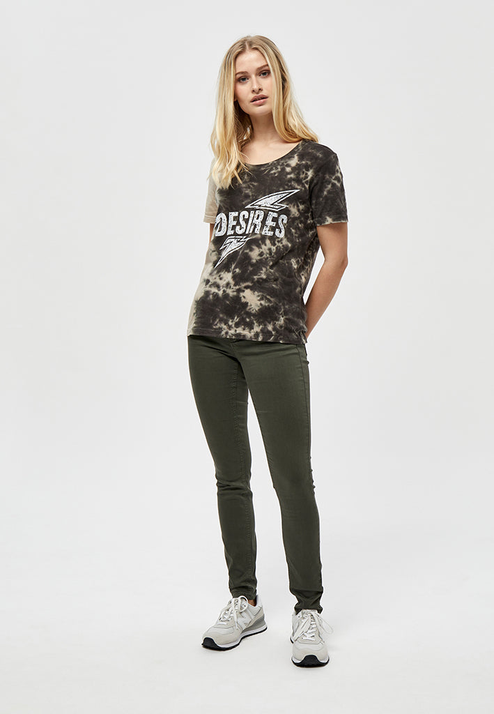Desires DSLola Garment Dye MW Jeans 3655 Beluga Green