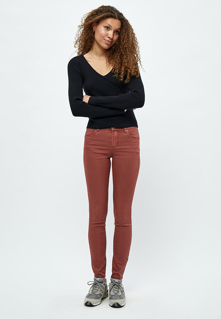 Desires DSLola Garment Dye MW Jeans 5076 Apple Butter Brown
