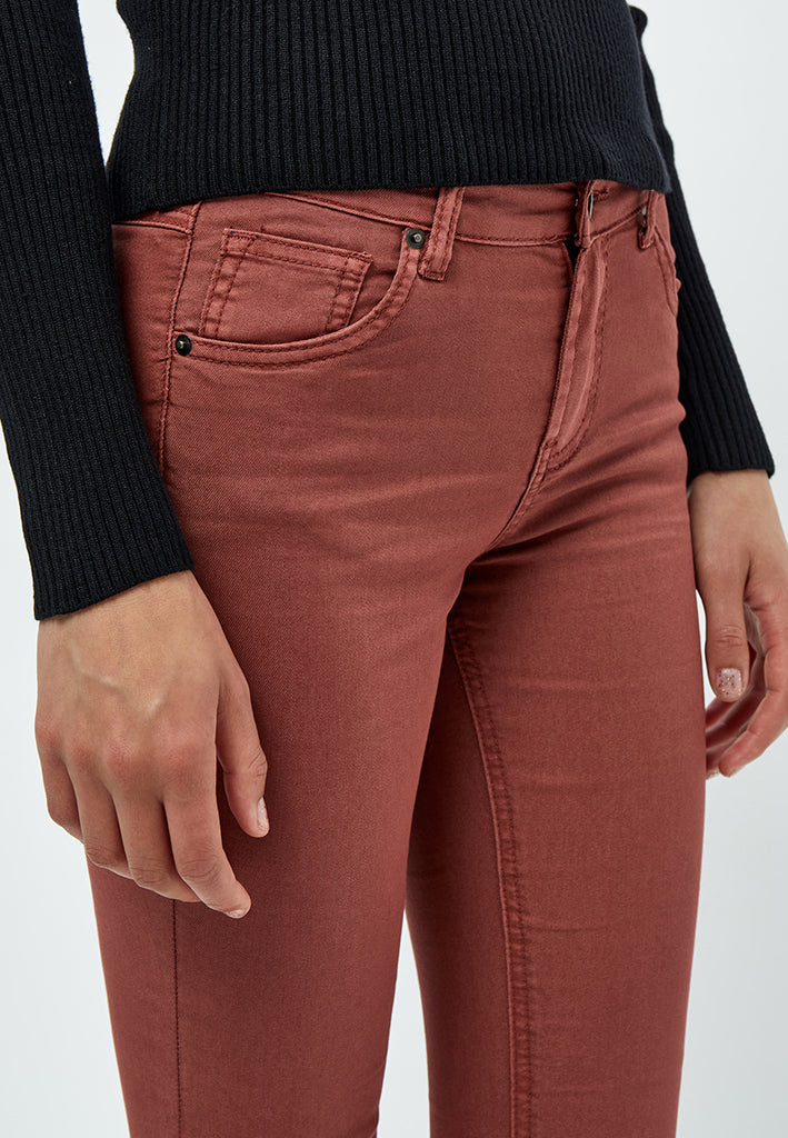 Desires DSLola Garment Dye MW Jeans 5076 Apple Butter Brown
