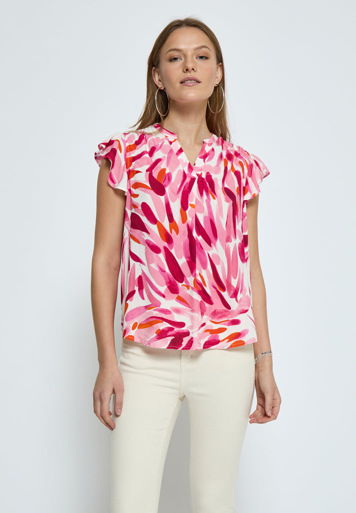 Desires DSMacie Blouse Blouse 4914P Morning Glory Pink Print