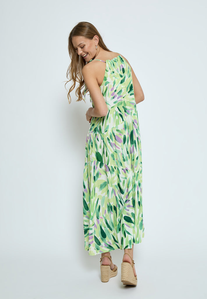 Desires DSMacie Halterneck Dress Dress 3206P Sap Green Print