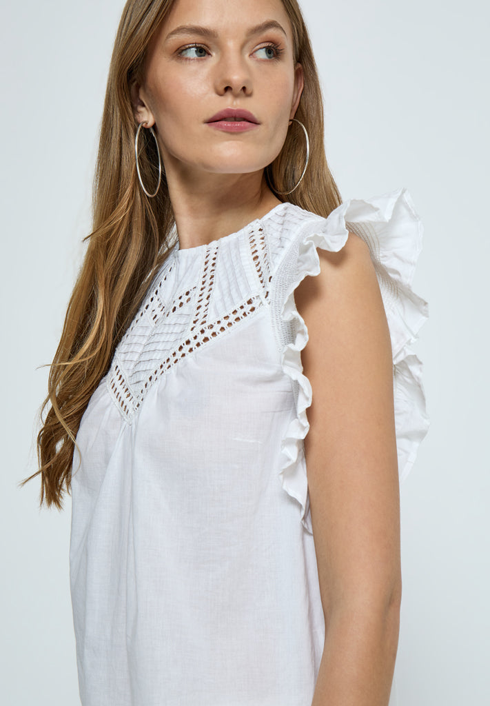Desires DSMatine Frill Blouse Blouse 0001 White