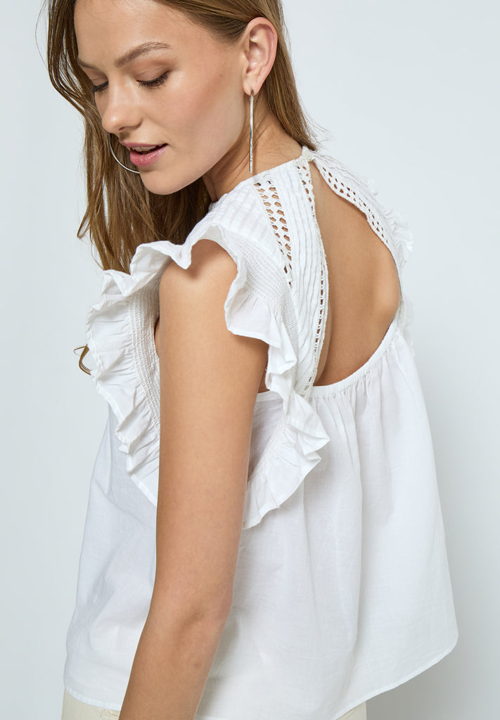 Desires DSMatine Frill Blouse Blouse 0001 White