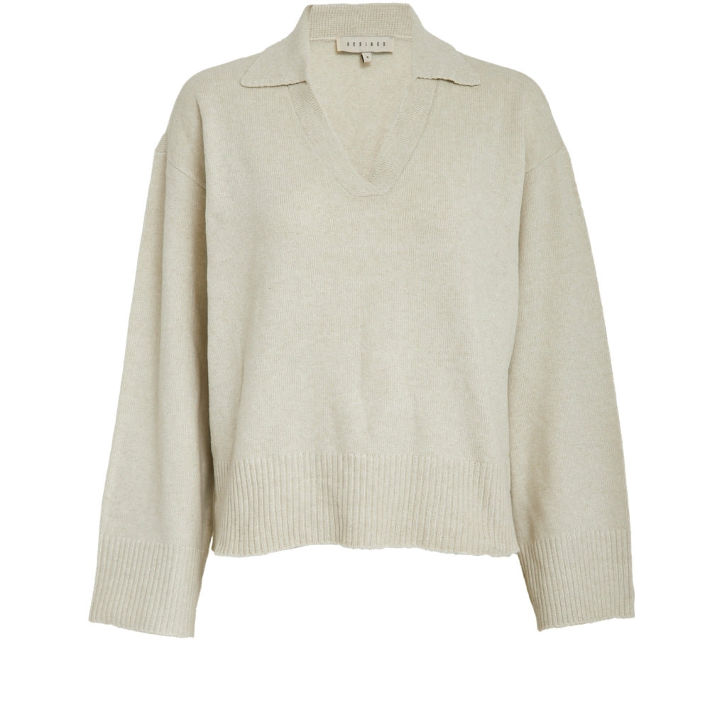 Desires DSMia Knit Polo Sweater Pullover 0265 Sandshell