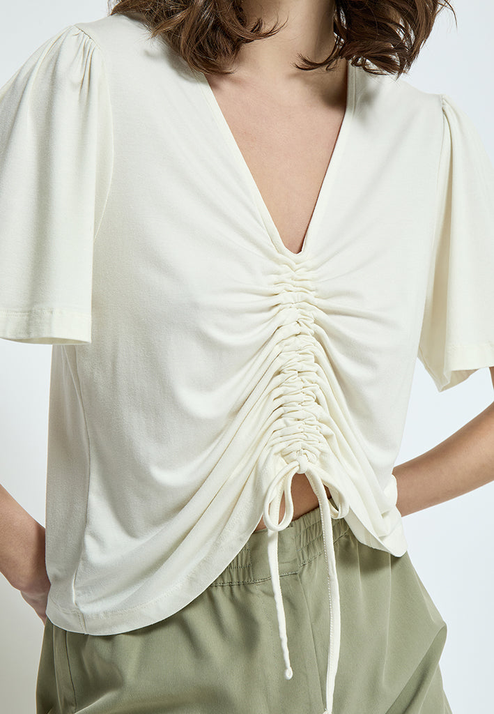 Desires DSMolly Drawstring T-Shirt T-Shirt 0011 Gardenia