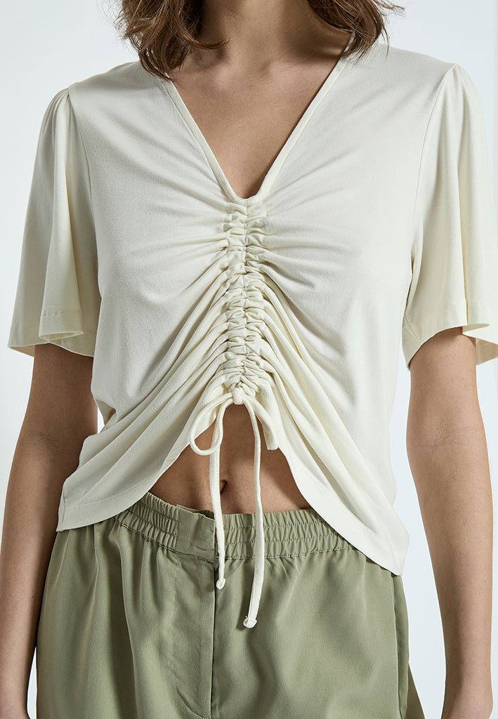 Desires DSMolly Drawstring T-Shirt T-Shirt 0011 Gardenia