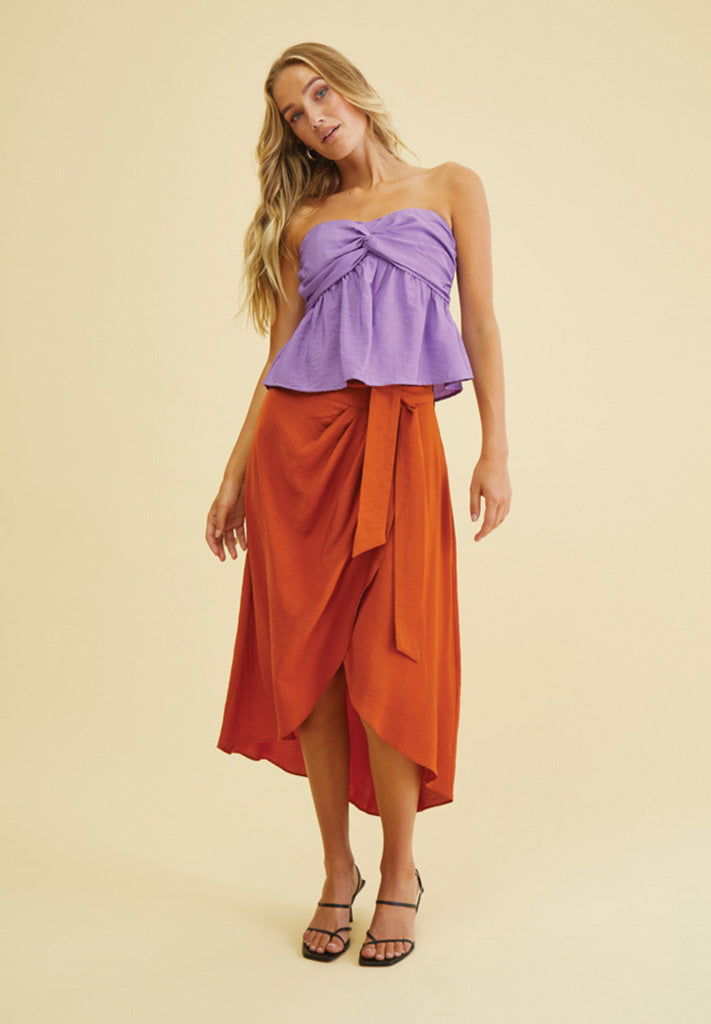 Desires DSNoelle Wrap Skirt Skirt 6672 Bombay Brown