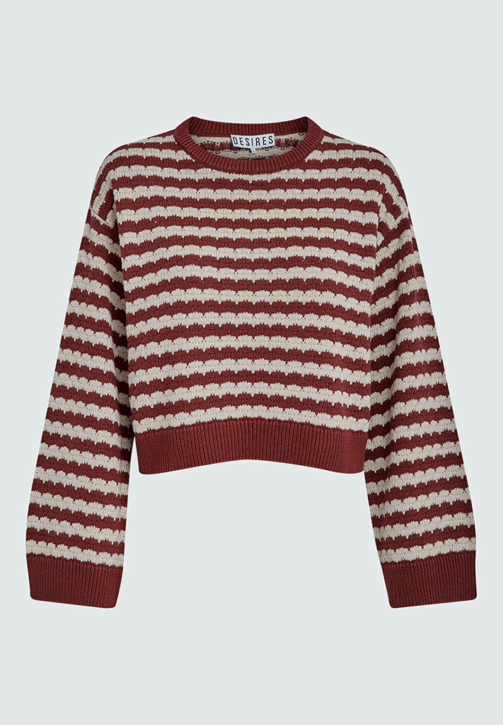 Desires DSPam Pullover Pullover 5061S Madder Brown Stripe