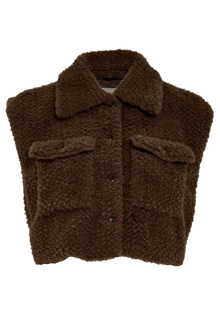 Desires DSParissa Faux Fur Vest Vest 4999 Mink Brown