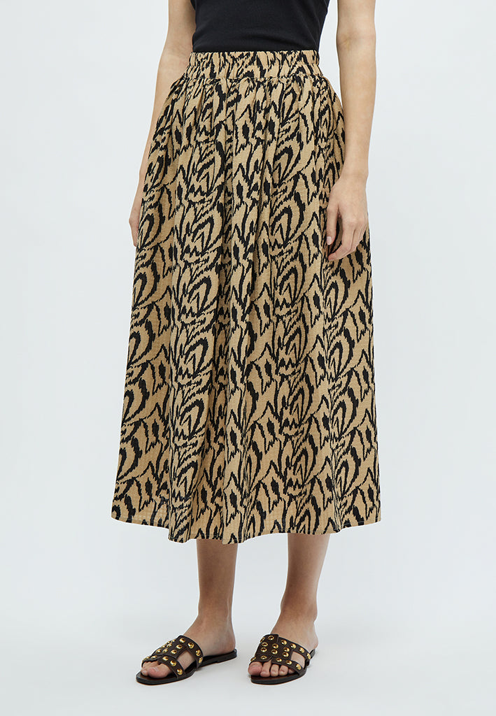 Desires Daniela High Waist Midcalf Skirt Skirt 0975P Cuban Sand Print