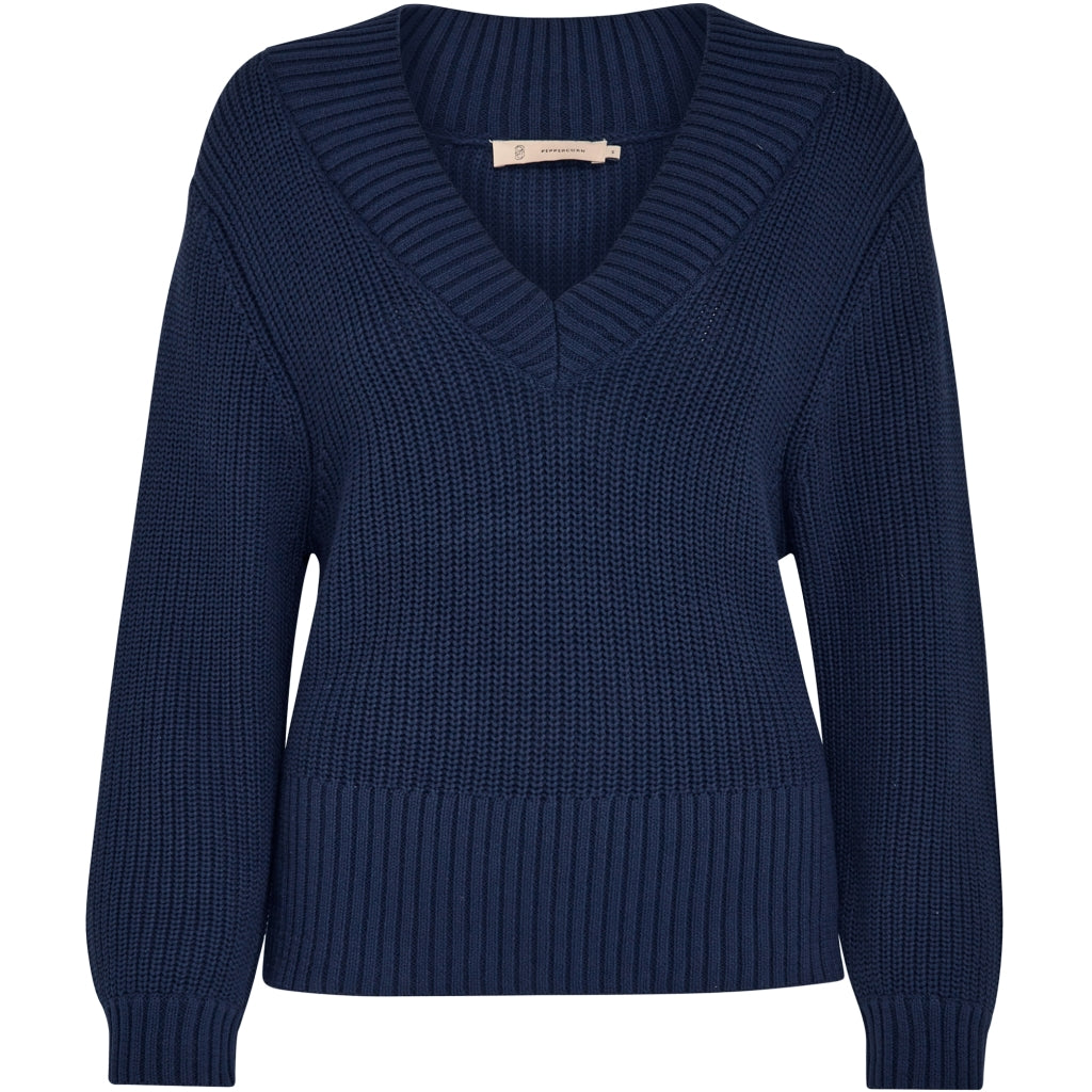 Peppercorn Destina V-Neck Pullover Curve Pullover 2318 MIDNIGHT NAVY