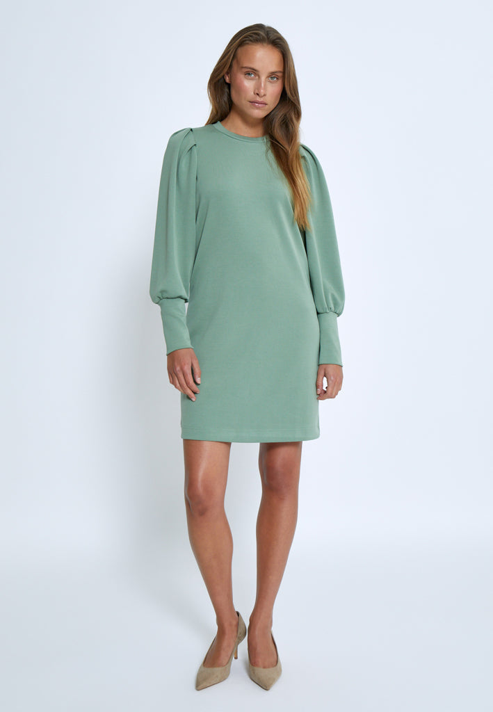 Peppercorn Dicette Puff Sweat Dress 3790 Hedge Green