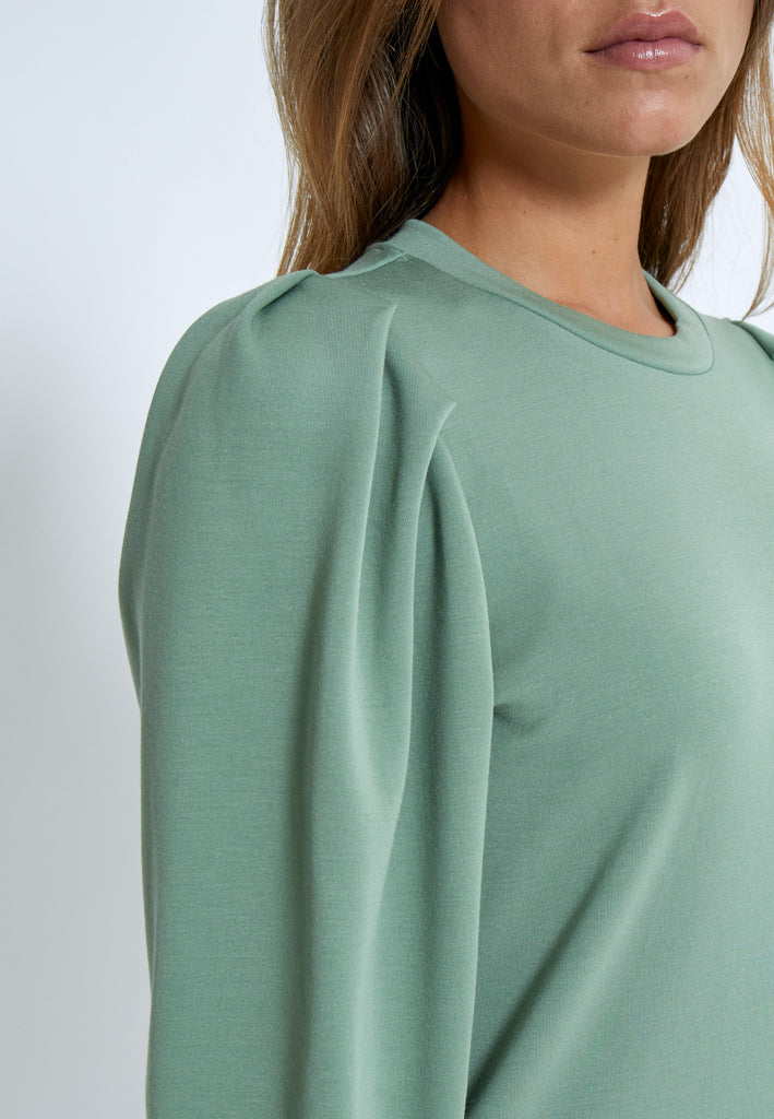 Peppercorn Dicette Puff Sweat Dress 3790 Hedge Green