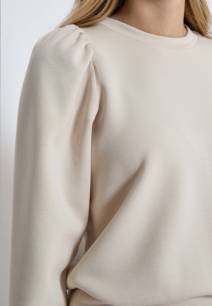 Peppercorn Dicette Puff Sweat Sweatshirt 0265 Sandshell