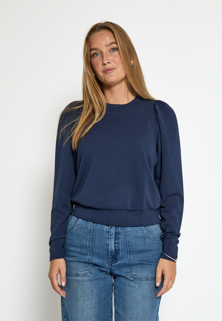 Peppercorn Dicette Puff Sweat Sweatshirt 1550 NAVY
