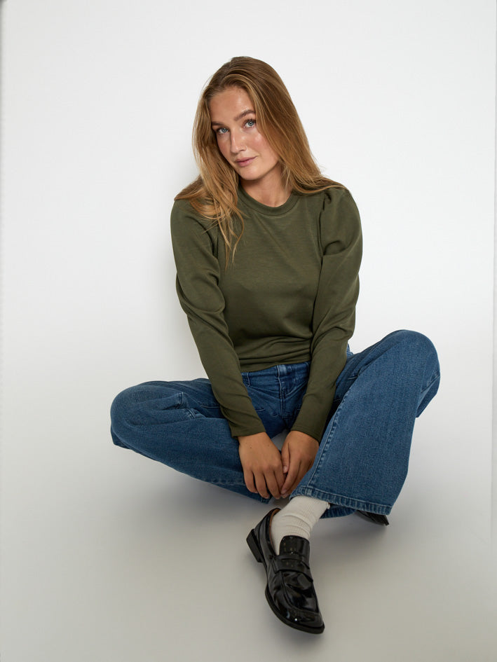 Peppercorn Dicette Puff Sweat Sweatshirt 3627 Grape Leaf