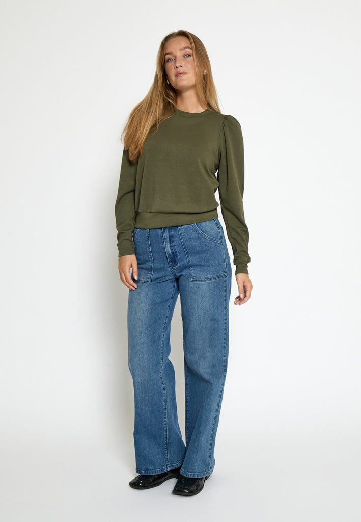 Peppercorn Dicette Puff Sweat Sweatshirt 3627 Grape Leaf