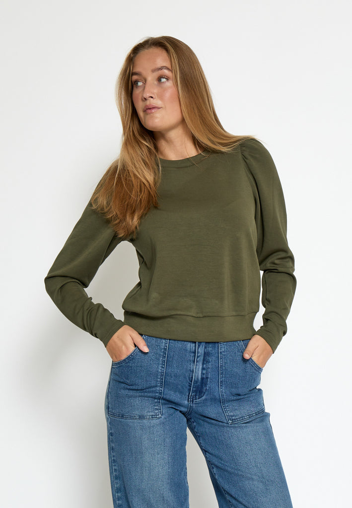 Peppercorn Dicette Puff Sweat Sweatshirt 3627 Grape Leaf