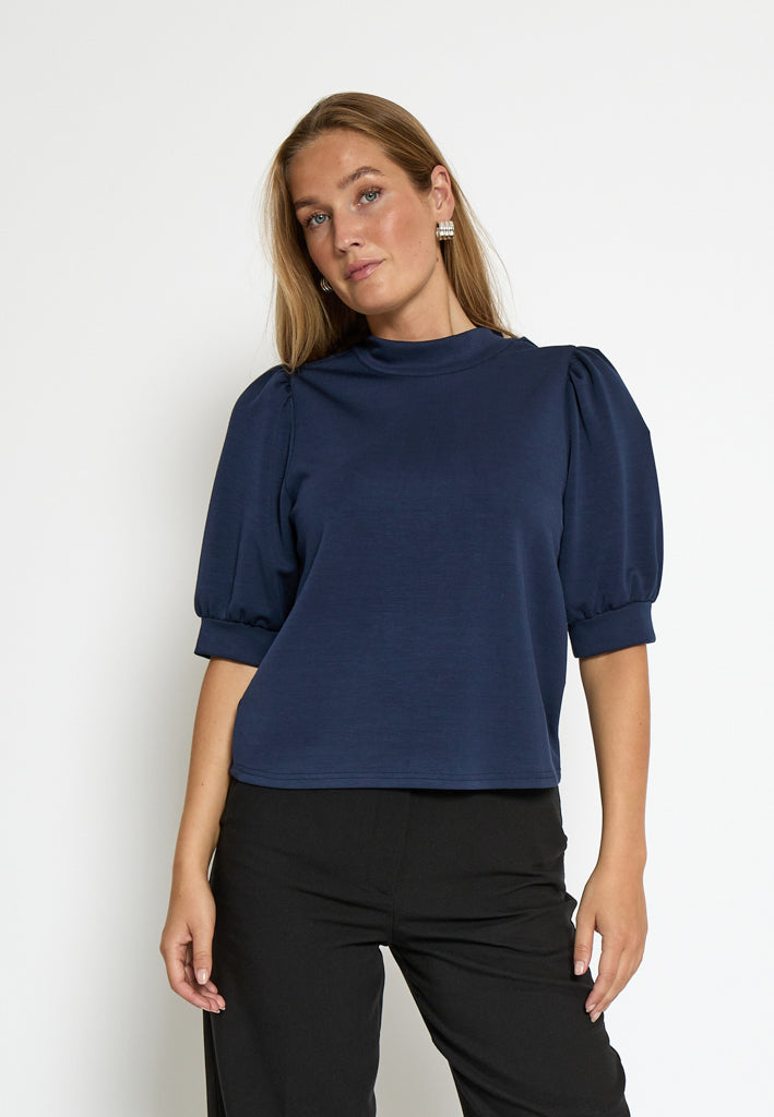 Peppercorn Dicette Puff Sweat Sweatshirt 1550 NAVY
