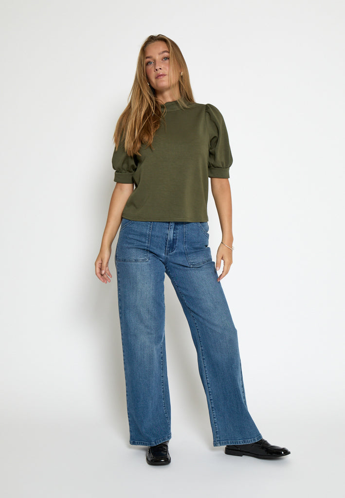 Peppercorn Dicette Puff Sweat Sweatshirt 3627 Grape Leaf