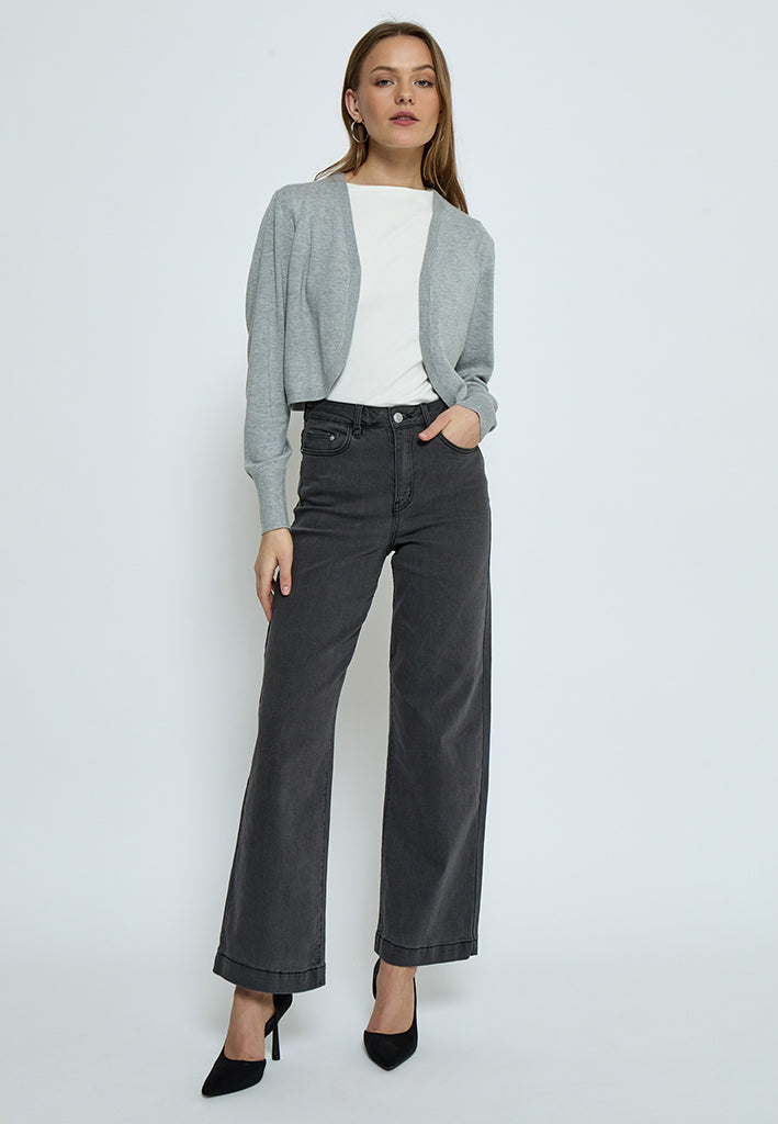 Peppercorn Dina Knit Bolero Cardigans 112M Light Grey Melange