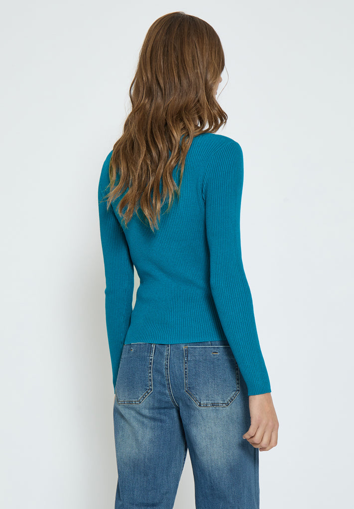 Desires Eanna Long Sleeve Knit Pullover Pullover 1176 Crystal Teal