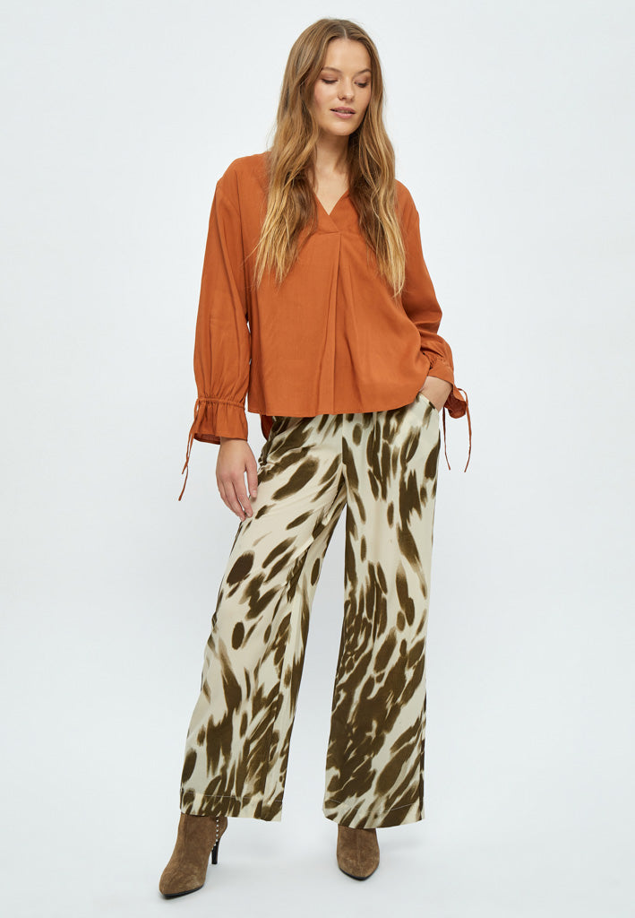 Desires Elvan V-Neck Long Sleeve Blouse Blouse 5351 Glazed Ginger