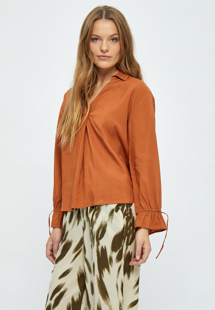 Desires Elvan V-Neck Long Sleeve Blouse Blouse 5351 Glazed Ginger