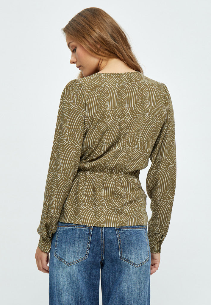Desires Evista Long Sleeve Wrap Blouse Blouse 5168P Beech Green PR