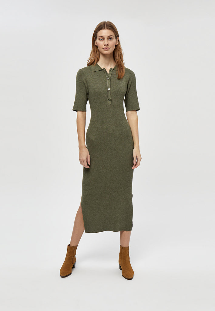 Minus Fay Knit Dress Dress 478M Green Field Melange