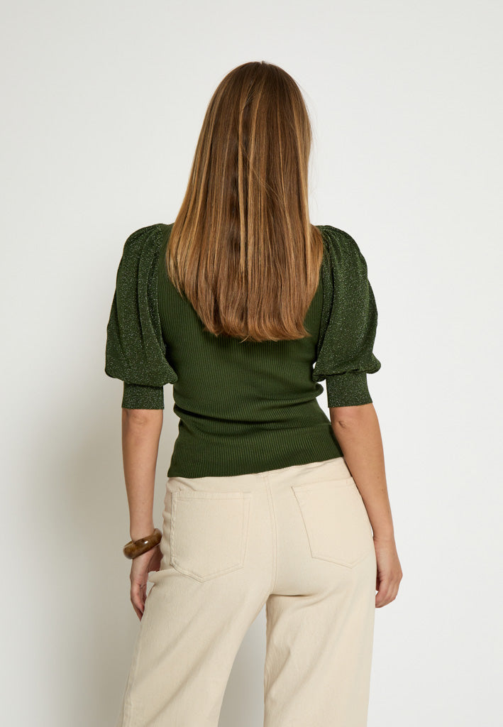 Minus Fine Short Sleeve Knit Pullover 3835 Rifle Green