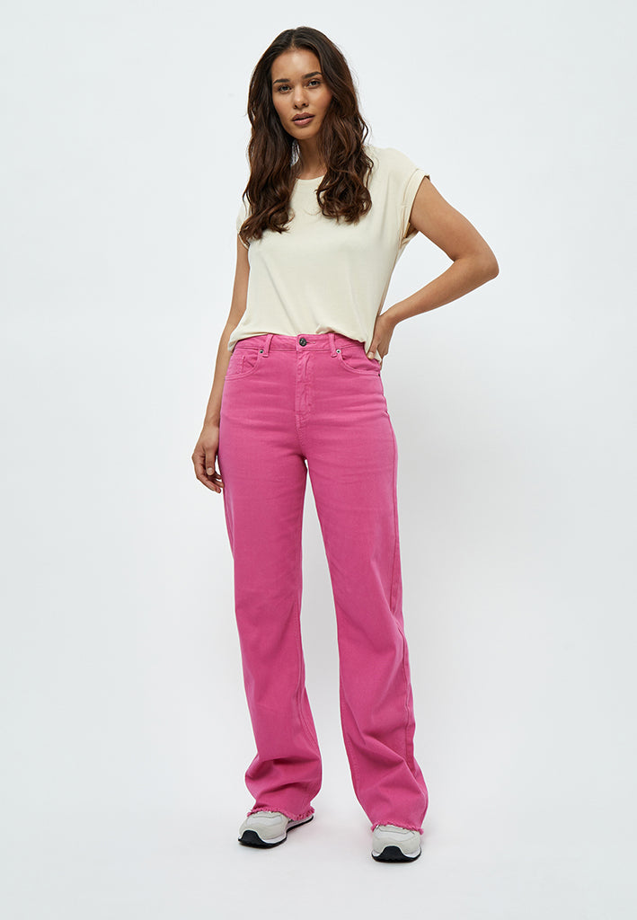 Peppercorn Fran Garment Dyed Pant Jeans 4122 Magenta Pink
