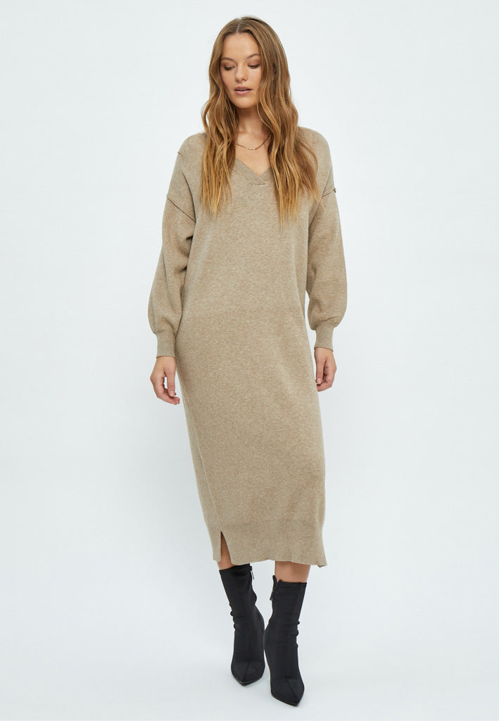 Desires Gabi V-Neck Long Sleeve Midi Dress Dress 0139M Tuffet Melange