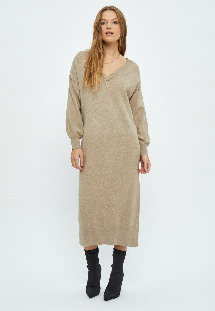 Desires Gabi V-Neck Long Sleeve Midi Dress Dress 0139M Tuffet Melange