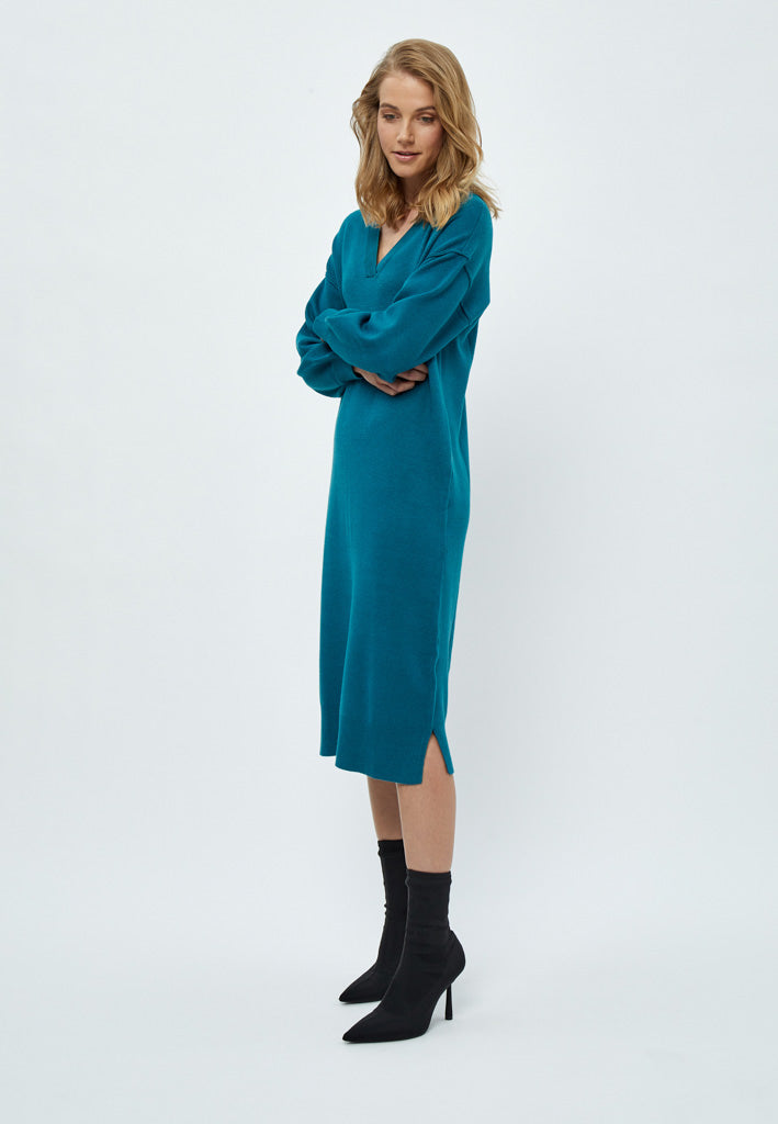 Desires Gabi V-Neck Long Sleeve Midi Dress Dress 1176M Cystal Teal Melange